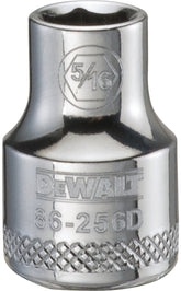 DeWALT DWMT86256OSP Hand Socket, 5/16 in Socket, 3/8 in Drive, 6-Point, Vanadium Steel, Polished Chrome